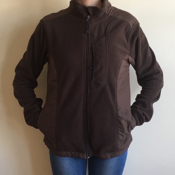 Snozu Jackets & Blazers - Snozu Brown Fleece Zip Up Performance Jacket